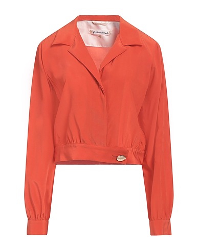 LE SARTE PETTEGOLE Solid colour shirts & blouses Orange 93% Silk, 7% Elastane
