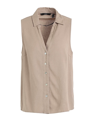 VERO MODA Solid color shirts & blouses 55% EcoVero™ viscose, 45% Linen