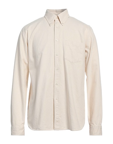 XACUS Solid colour shirt Ivory 100% Cotton