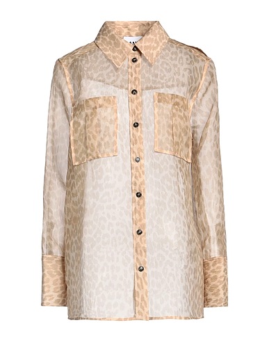GANNI Patterned shirts & blouses Sand 55% Recycled polyester, 45% Polyester