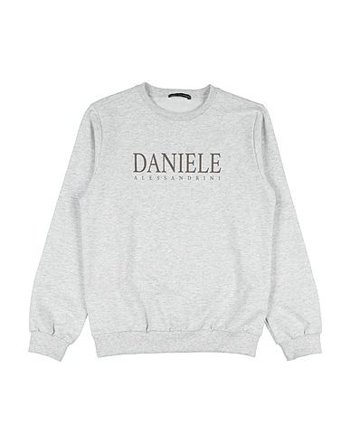 DANIELE ALESSANDRINI Sweatshirt Light grey 95% Cotton, 5% Elastane