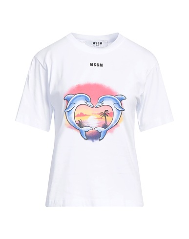 MSGM T-shirt White 100% Cotton