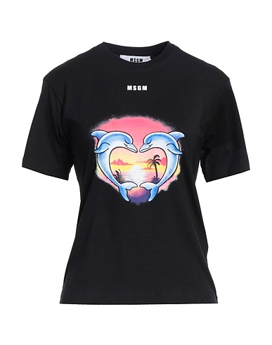 MSGM 티셔츠 블랙 100% 코튼