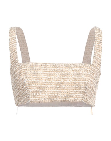 VALENTINO GARAVANI Top Beige 50% Cotton, 24% Polyamide, 11% Acetate, 8% Textile fibres, 7% Metallic fiber