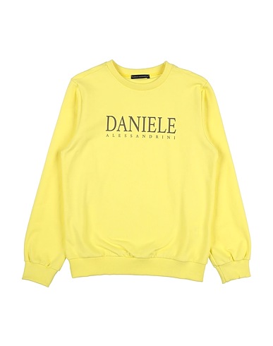 DANIELE ALESSANDRINI Sweatshirt Yellow 95% Cotton, 5% Elastane
