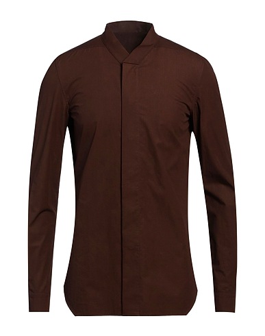 RICK OWENS Solid color shirt Chocolate brown 100% Cotton