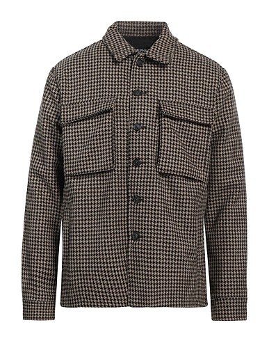 ALPHA STUDIO Patterned shirt Camel 70% Wool, 15% Polyamide, 10% Polyester, 5% Other Fibres
