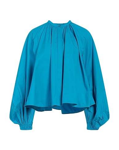 JIL SANDER 솔리드 컬러 셔츠 & 블라우스 아주르 블루 100% 코튼