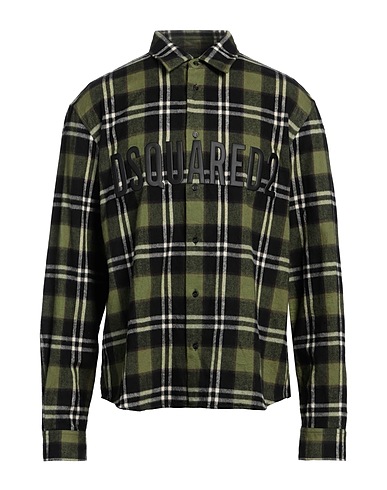 DSQUARED2 Checked shirt Military green 100% Cotton