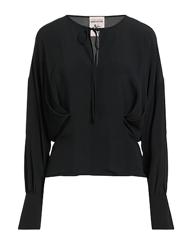 SEMICOUTURE Top Nero 65% Acetato, 35% Seta