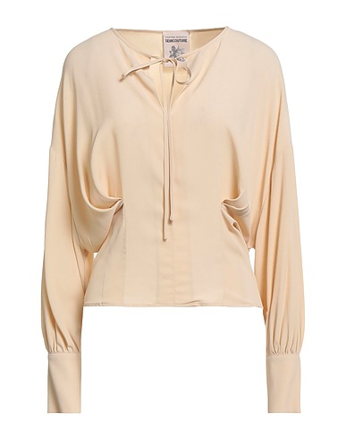 SEMICOUTURE Top Beige 65% Acetato, 35% Seta