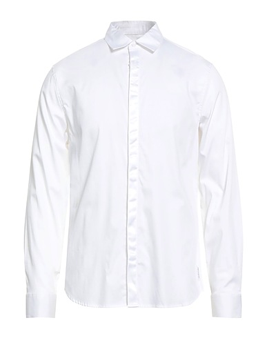 ARMANI EXCHANGE Solid colour shirt White 97% Cotton, 3% Elastane, Polyester