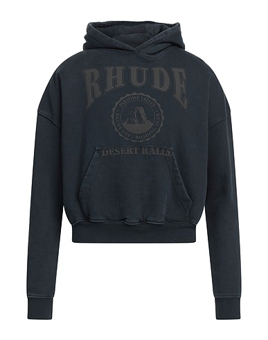 RHUDE Hooded track jacket ANTRACITE 100% Cotton, Elastane