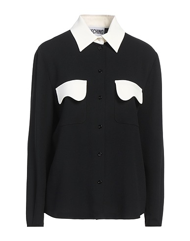 MOSCHINO Patterned shirts & blouses Black 70% Acetate, 30% Viscose