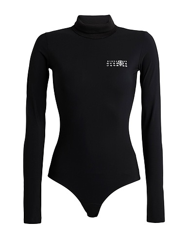 MM6 MAISON MARGIELA TOPS & TEES Black 78% Polyamide, 22% Elastane, Cotton