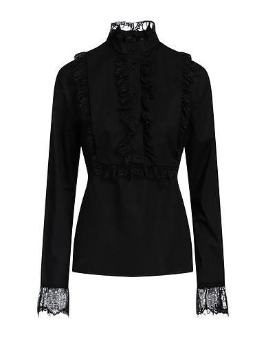 ALBERTA FERRETTI Lace shirts & blouses Black 97% Cotton, 3% Elastane, Polyamide