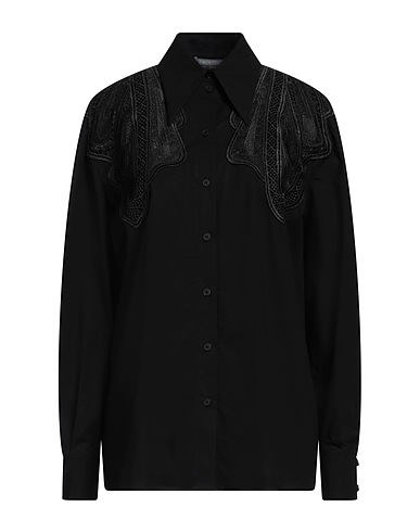 ALBERTA FERRETTI Lace shirts & blouses Black 97% Cotton, 3% Elastane