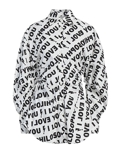 PHILOSOPHY di LORENZO SERAFINI Patterned shirts & blouses Black 100% Cotton