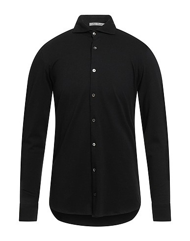 STEFAN BRANDT Solid colour shirt Black 100% Pima Cotton