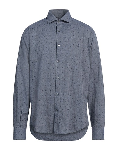 BROOKSFIELD Patterned shirt Blue 100% Cotton