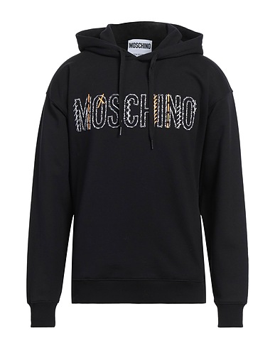 MOSCHINO Hooded track jacket  Black 100% Cotton
