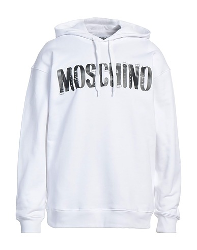 MOSCHINO Hooded track jacket  White 100% Cotton