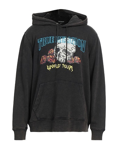 TRUE RELIGION Hooded track jacket  Black 60% Cotton, 40% Polyester