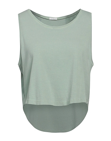 TRUE RELIGION Vest Sage green 85% Cotton, 9% Viscose, 6% Elastane