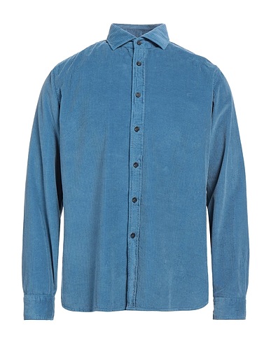 XACUS Einfarbiges Hemd Blaugrau 100% Baumwolle