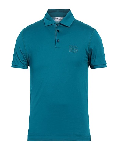 DOLCE&GABBANA Μπλουζάκι Polo Πράσινο πετρόλ 100% Βαμβάκι