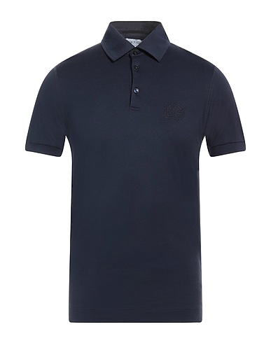 DOLCE&GABBANA Polo shirt Midnight blue 100% Cotton