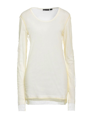 DONNA KARAN Top Giallo 100% Poliestere, Cotone