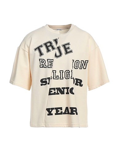 TRUE RELIGION T-shirt Ivory 48% Cotton, 47% Polyester, 5% Elastane