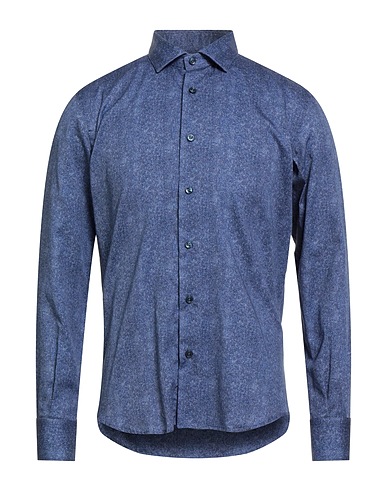 I SARTI Patterned shirt Blue 100% Cotton