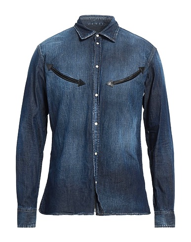DSQUARED2 Chemise en jean Bleu 98% Coton, 2% Élasthanne, Cuir de bovin