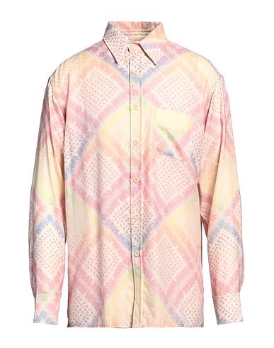 THE ELDER STATESMAN Hemd mit Muster Hellrosa 100% Kaschmir
