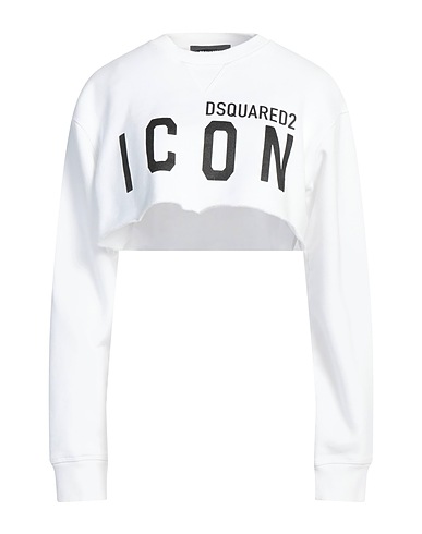 DSQUARED2 Felpa Bianco 100% Cotone, Elastan
