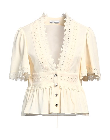 RABANNE Solid color shirts & blouses Beige 62% Acetate, 38% Viscose