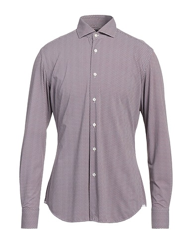 I SARTI Patterned shirt Brown 86% Polyamide, 14% Elastane