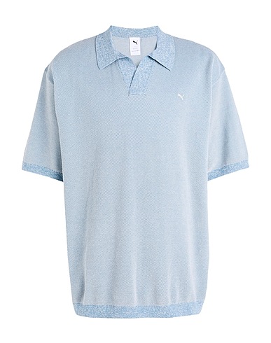PUMA Sweater BASKETBALL NOSTALGIA Knitted Polo
 Light blue 58% Cotton, 42% Polyester