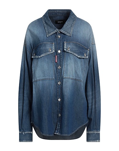 DSQUARED2 Denim shirt Blue 98% Cotton, 2% Elastane