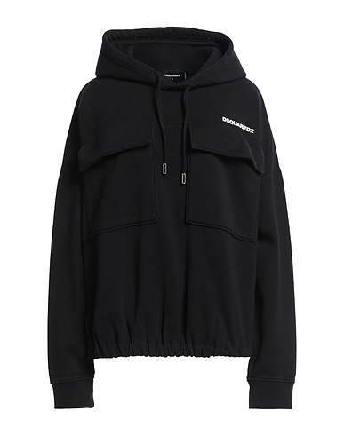 DSQUARED2 Hoodie Schwarz 100% Baumwolle, Elastan
