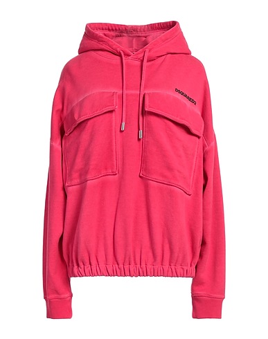 DSQUARED2 Hooded sweatshirt Coral 100% Cotton, Elastane