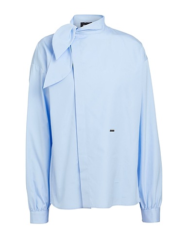 DSQUARED2 Hemden und Blusen einfarbig Himmelblau 100% Baumwolle