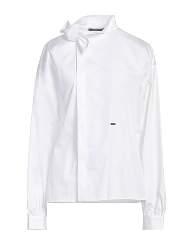 DSQUARED2 Solid color shirts & blouses White 100% Cotton