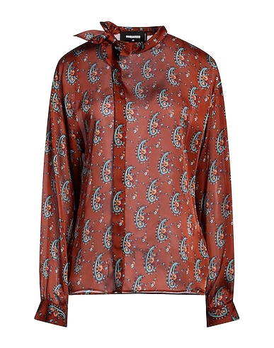 DSQUARED2 Floral shirts & blouses Brown 100% Polyester