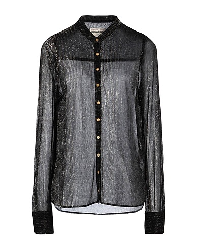 ZADIG&VOLTAIRE Solid colour shirts & blouses Black 55% Polyester, 45% Metallic fiber