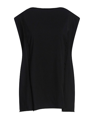 A_ME T-shirt Black 93% Cotton, 7% Elastane, Silk