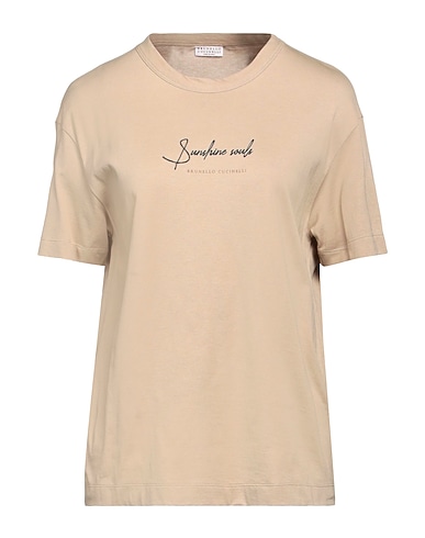 BRUNELLO CUCINELLI T-Shirt Sand 100% Baumwolle