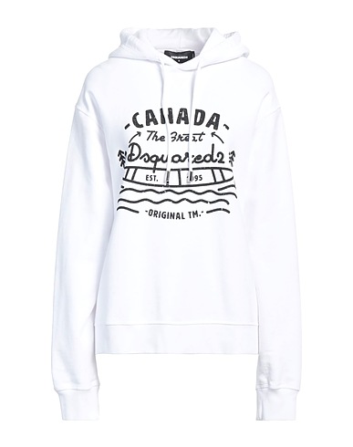 DSQUARED2 Hooded track jacket  White 100% Cotton